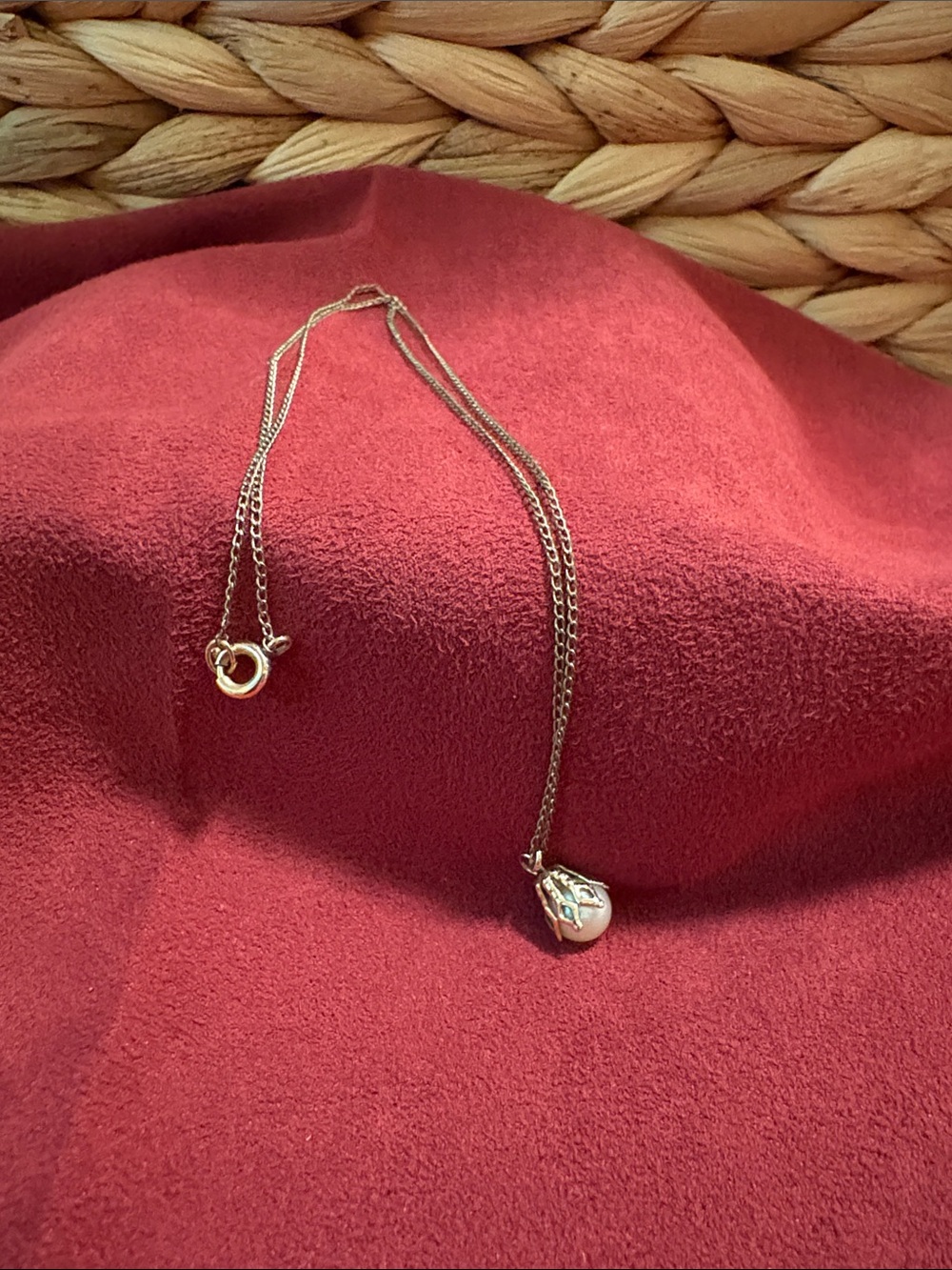 Gold-filledTeardrop Pearl Pendant Necklace -